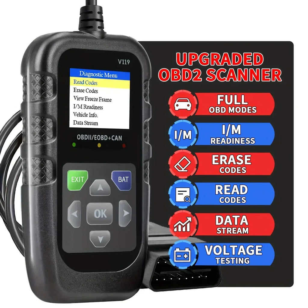 OBD2 Car Diagnostic Tool V119 – Engine Fault Code Reader