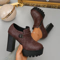 Women's Platform Pumps – Square Toe Thick High Heel Shoes