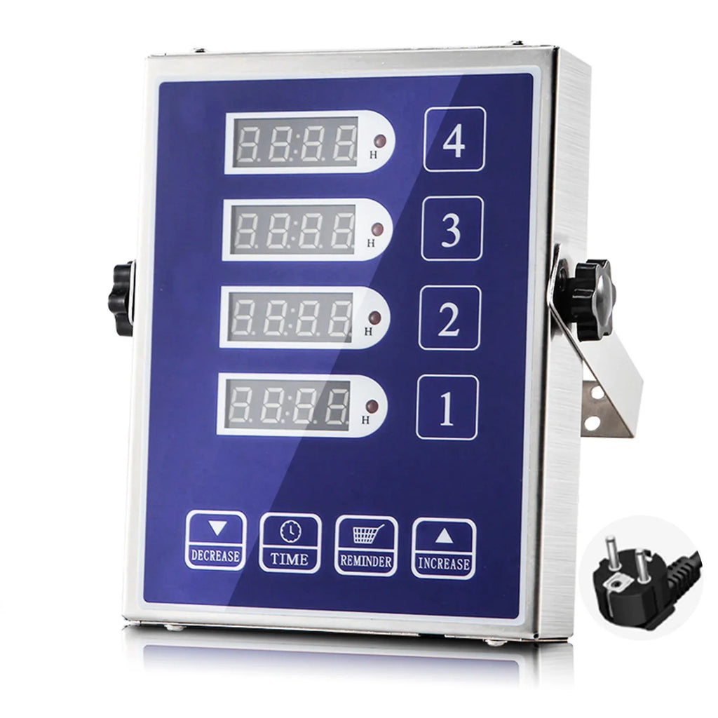 4-Channel Digital Kitchen Timer | LED Display, Loud Alarm