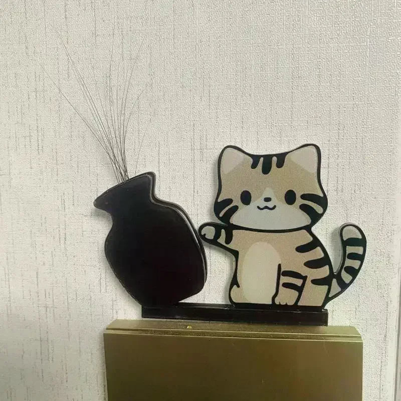 Cat Pushing Vase Refrigerator Magnets Home Decor Fridge Magnet