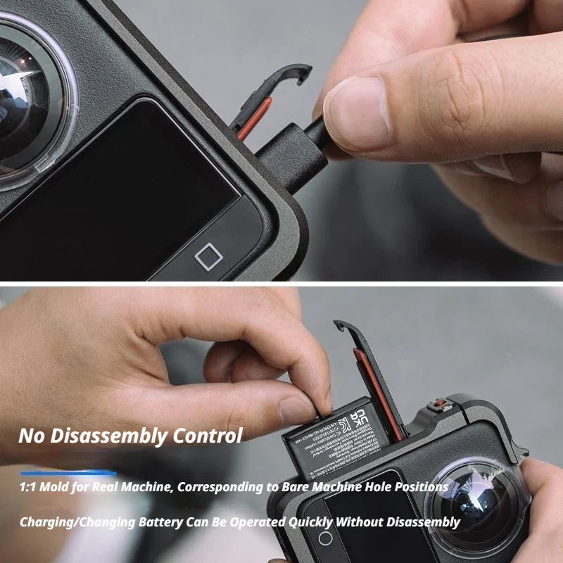 DJI Osmo 360 Metal Cage Quick Release Mount & Cold Shoe Frame