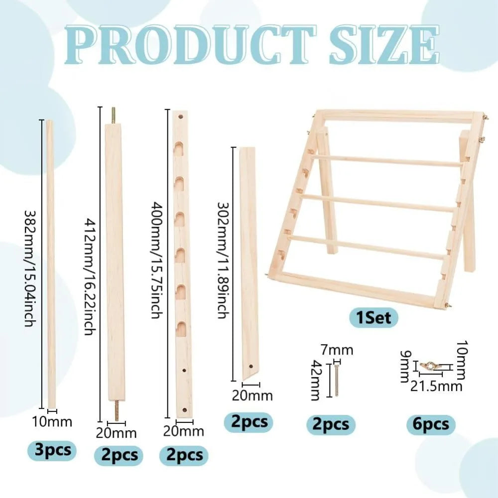 3-Tier Wood Ribbon Holder & Spool Organizer for Crafts