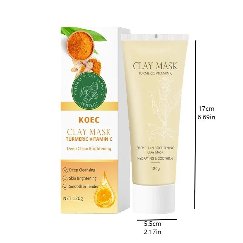 Turmeric VC Niacamide Clay Cleansing Mud Mask Brush Brightening