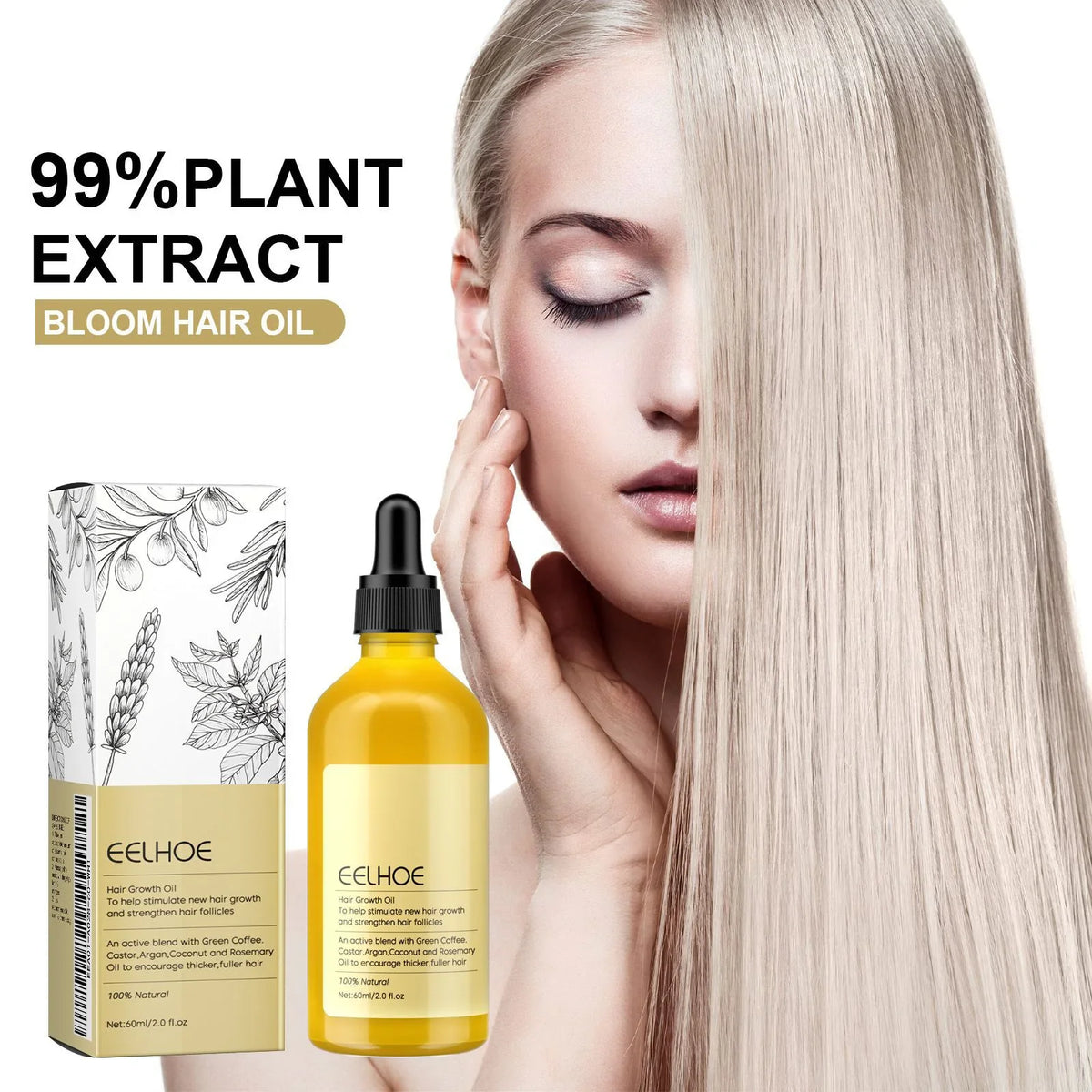 Eelhoe Rosemary Hair Growth Oil – Nourishing Scalp Serum 60ml