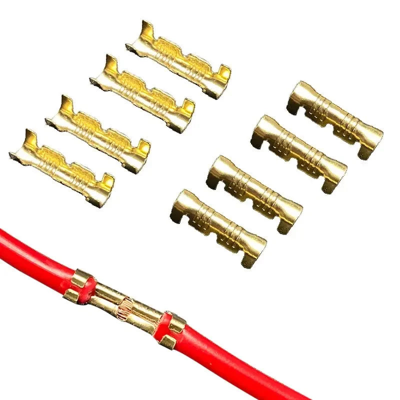 U-Type Brass Crimp Terminal Block Connectors | 50–200 Pcs