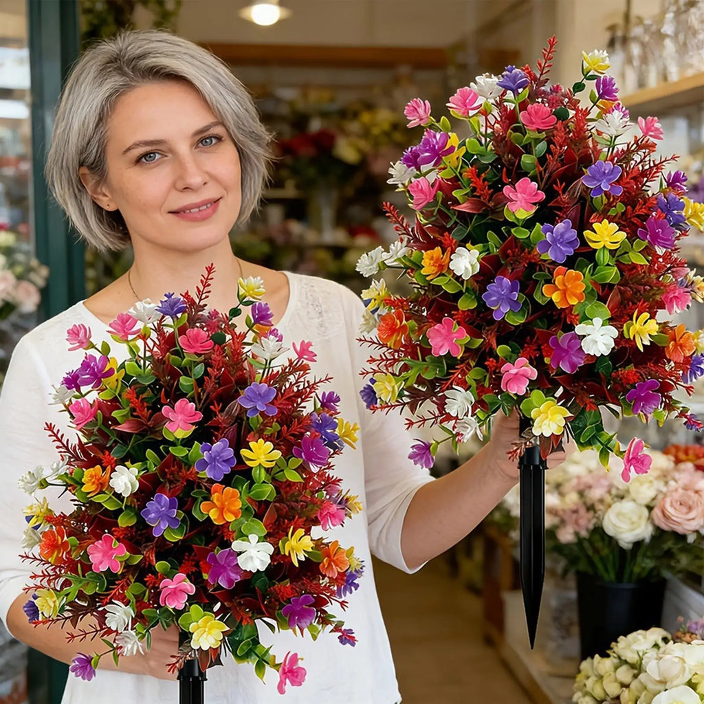 UV Resistant Artificial Flower Garden Stakes | All-Season Decor