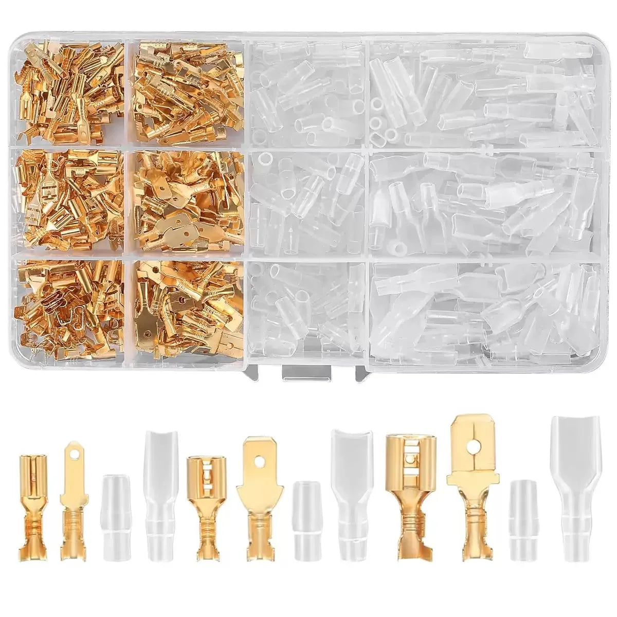 480-Pc Spade Connector Kit – 2.8/4.8/6.3mm Crimp Terminals