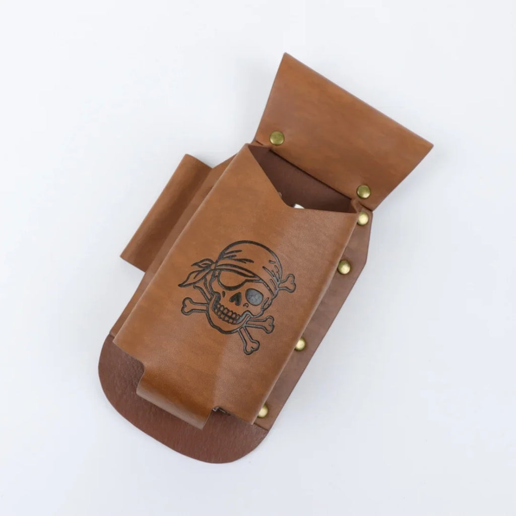 UYEE Belt Pirate Skull Leather Bottle Holster Waist Sash Hanging