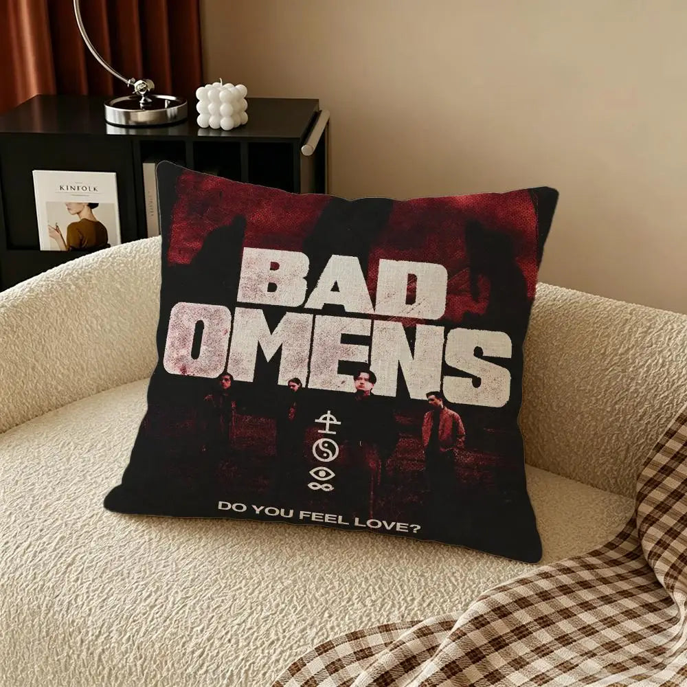 Bad Omens Band Linen Cushion Cover | Sofa & Bedroom Decor