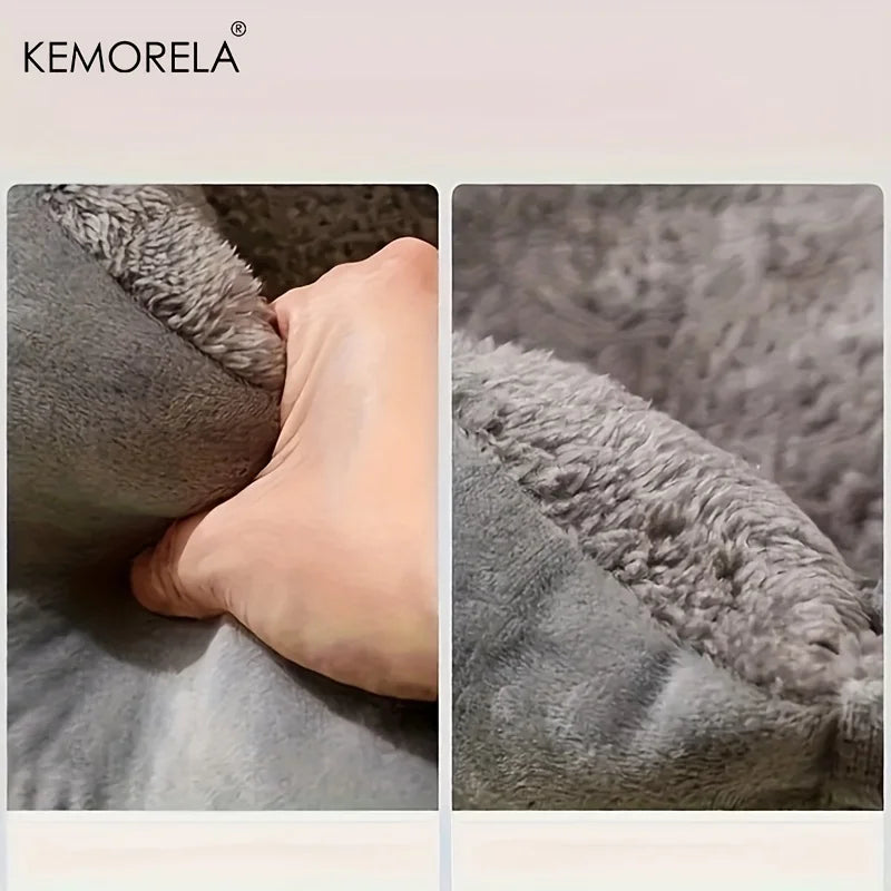KEMORELA Plush Pet Bed with Backrest – Cat & Small Dog Bed
