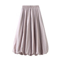Women's Floral Midi Skirt – High Waist Lantern Style One Size