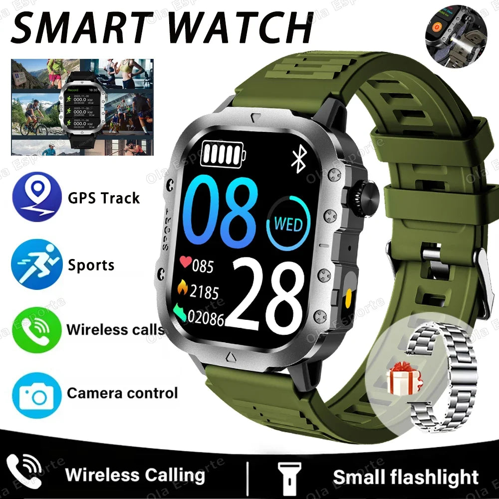 Outdoor Sports Smart Watch 2.01" HD Bluetooth Calling & LED