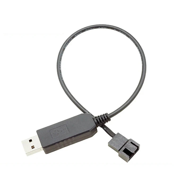 USB to 4-Pin PWM 5V–12V Boost Cable for PC Cooling Fans