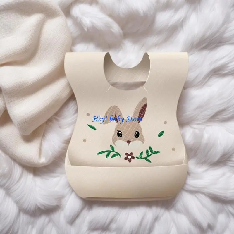50-Pack Disposable Baby Bibs – Soft, Waterproof Bear Print