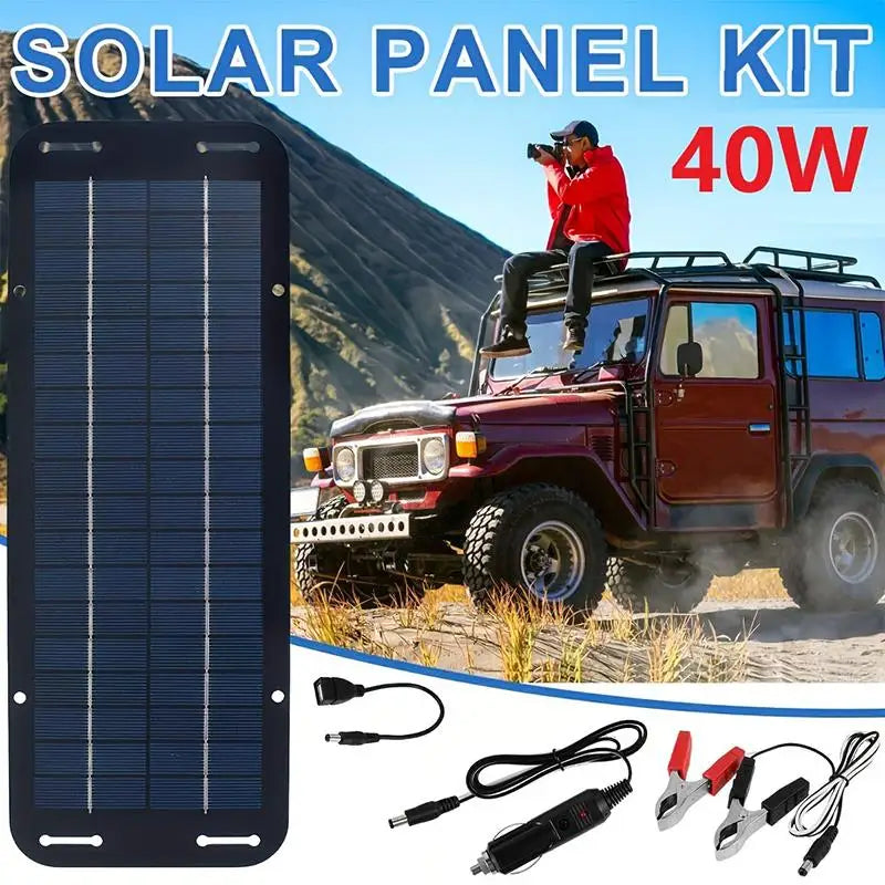 40W Solar Trickle Charger Kit 6V – Car, Boat, RV Battery
