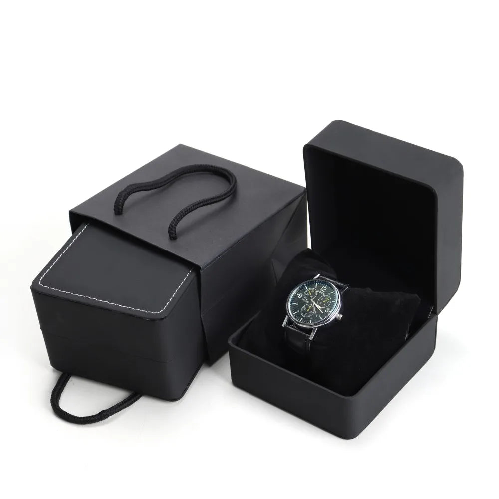 PU Leather Watch Box Rounded Corners Frosted Men's Storage Organizer