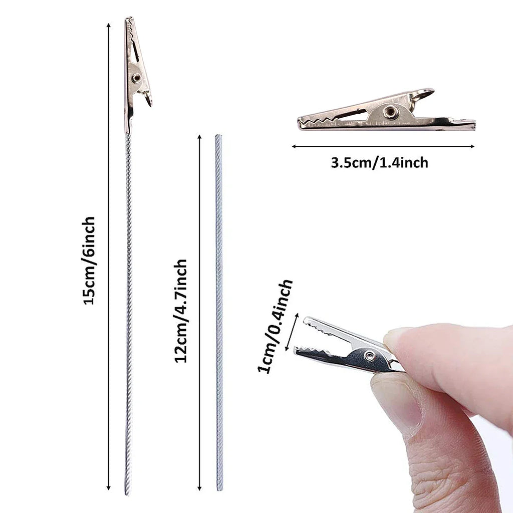 Metal Wire Alligator Clamp Long-tailed Iron Clip Photo Holder Stand