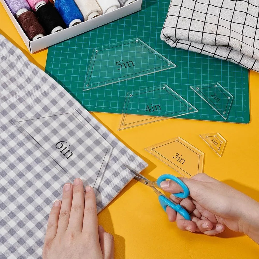 6-Pc Acrylic Quilting Half Template Rulers Set – 1 to 6 Inch