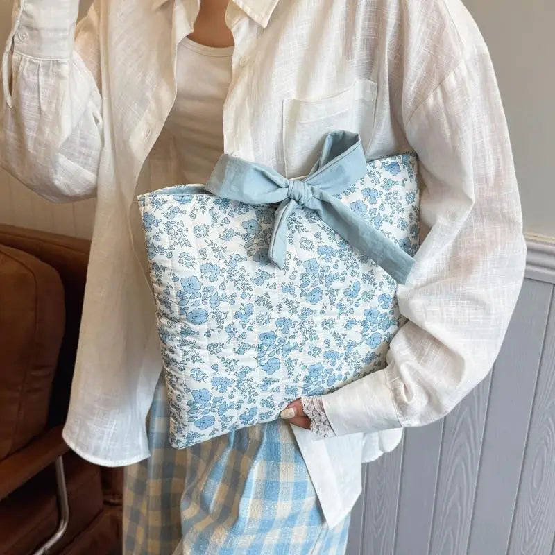 Floral Print Fabric Makeup Bag – Women's Travel Cosmetic Pouch