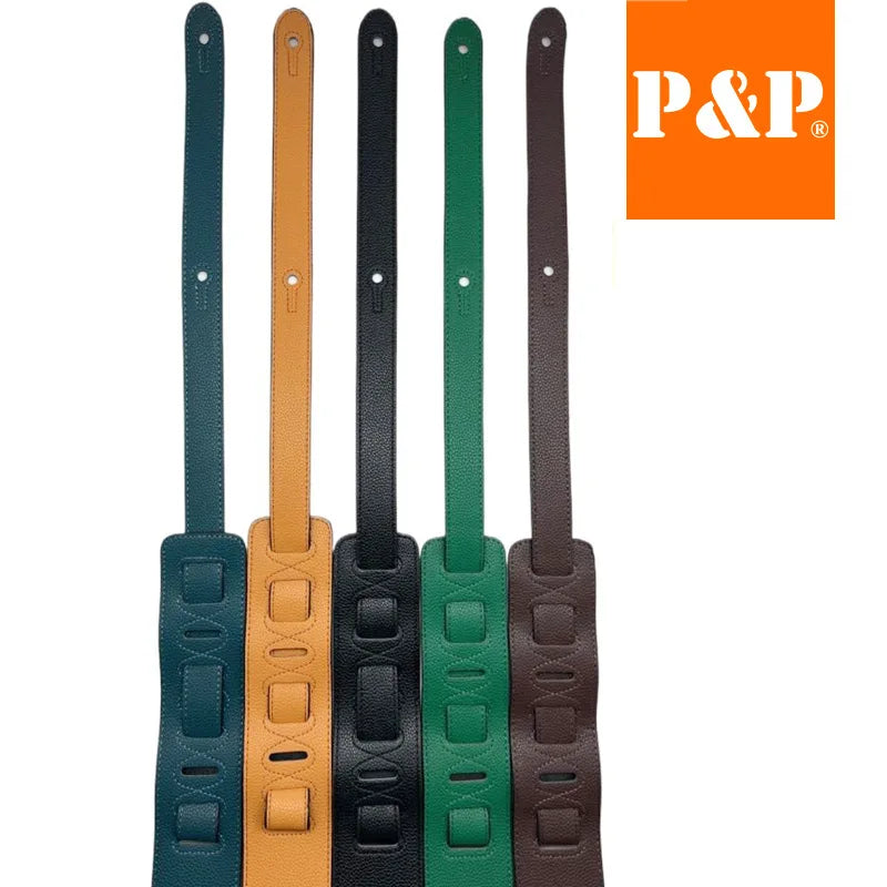 P&PWidth PU Leather Guitar Strap Widen Adjustable Soft Belt Electric