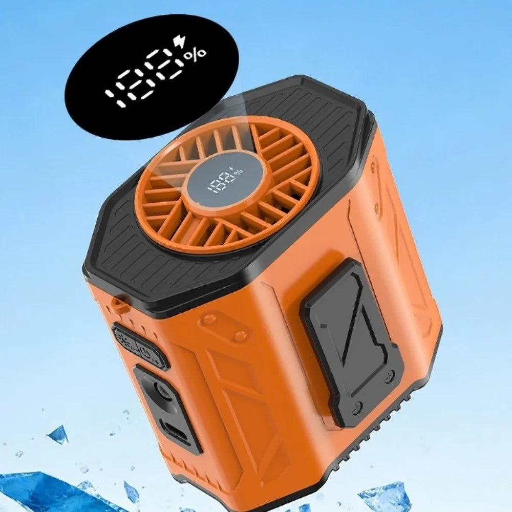 Rechargeable Waist Clip Fan – 100-Speed Wearable Hands-Free Fan