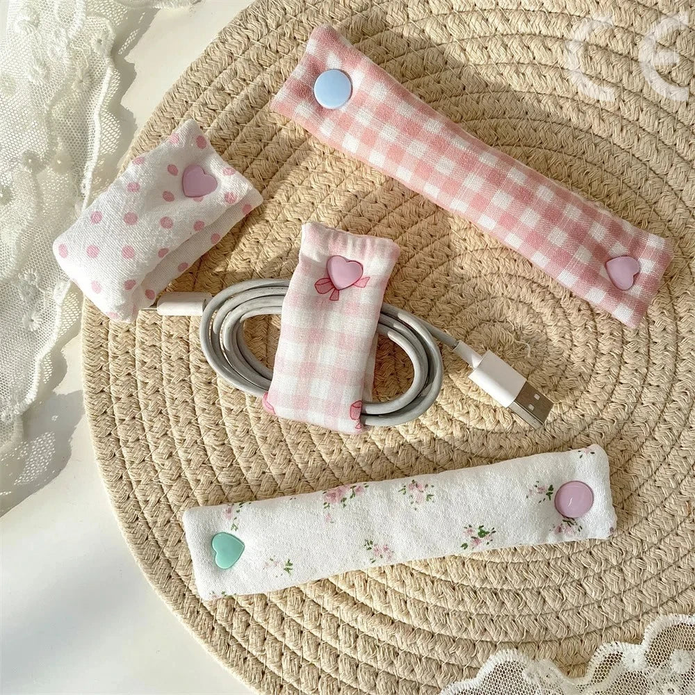 Floral Cable Ties – Cute Reusable Cloth Cord Organizer Straps