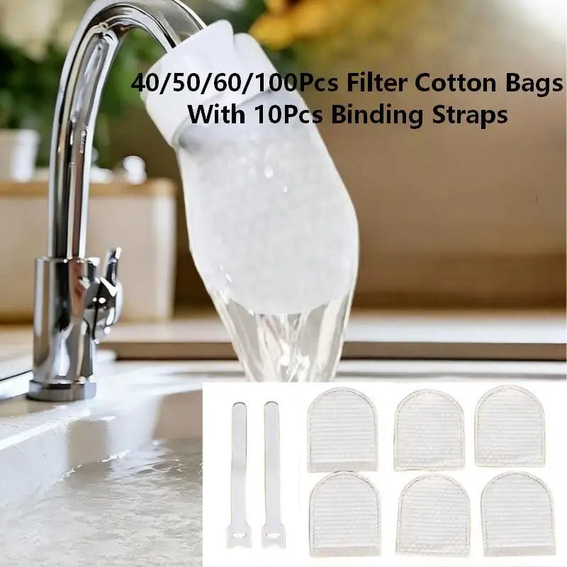 Disposable Faucet Filter Cotton Bags | Water Purifier Sock 40–100 Pcs