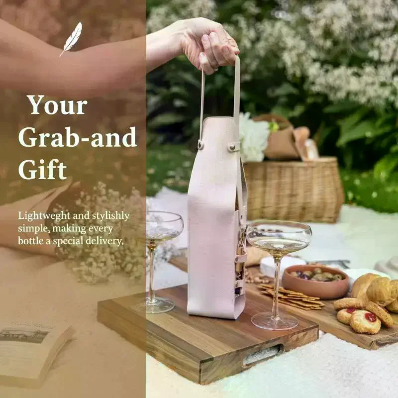 PU Leather Wine Tote Bag | Travel Wine & Bottle Carrier