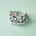 Huitan Vintage Branch Ring – Unisex Brass Hip Hop Couple Ring