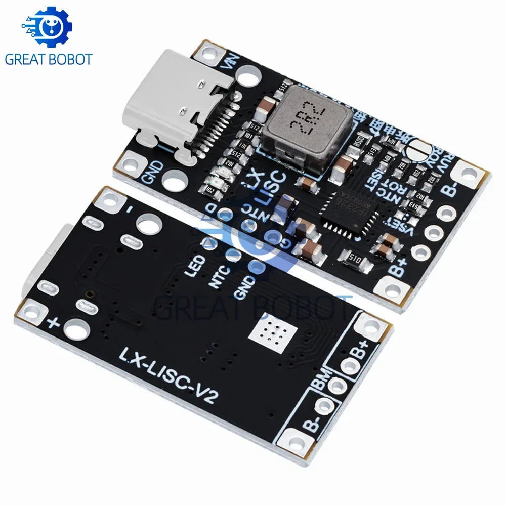 Type-C USB 2-3S BMS Lithium Battery Charging Module 15W Fast Charge