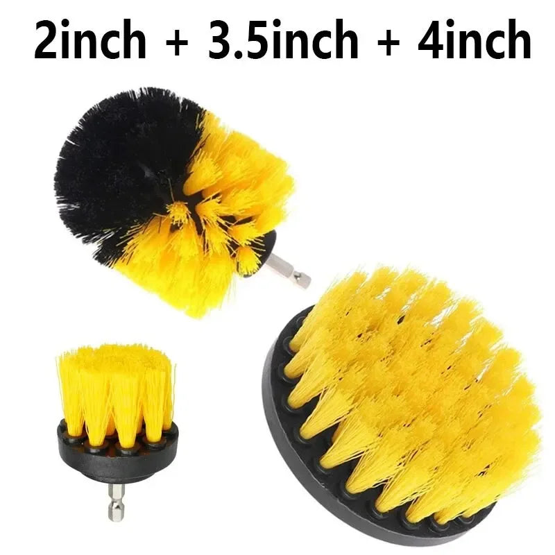 3-Piece Drill Brush Set – Power Scrubber for Tile, Grout & Carpet
