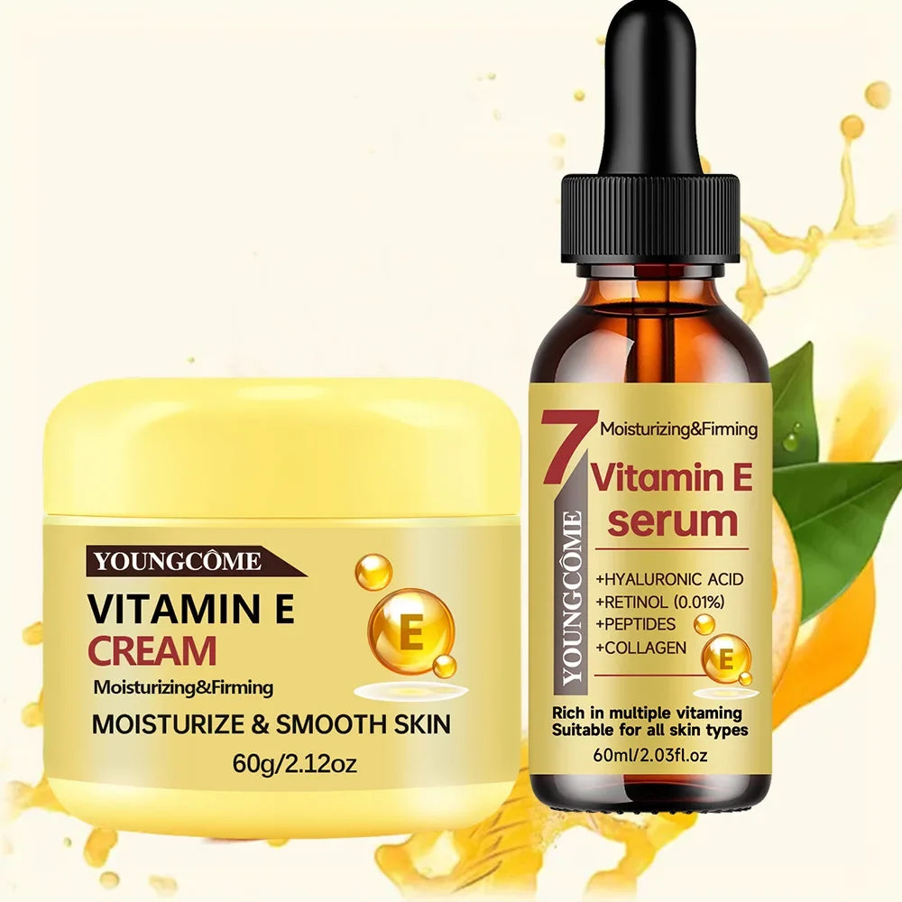 YOUNGCOME Vitamin E Cream & Serum Set – Hydrating Face Care