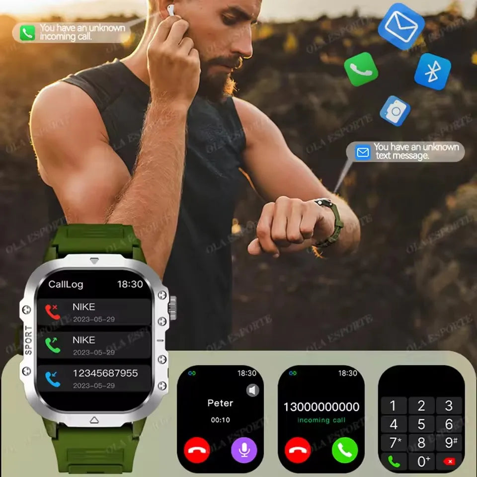 Ola Esporte Military Smartwatch – GPS, Heart Rate & Waterproof