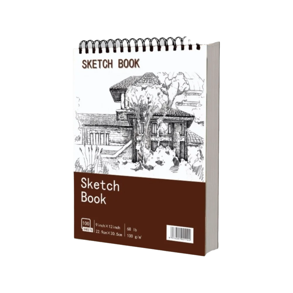 100-Sheet A4 Coil Sketchbook – 100gsm Thick Perforated Drawing Pad