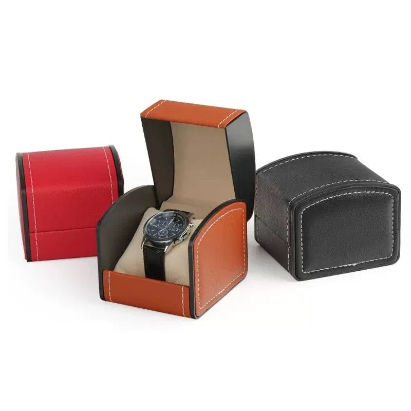 PU Leather Flip-top Watch Box Luxury Storage Case Wristwatch