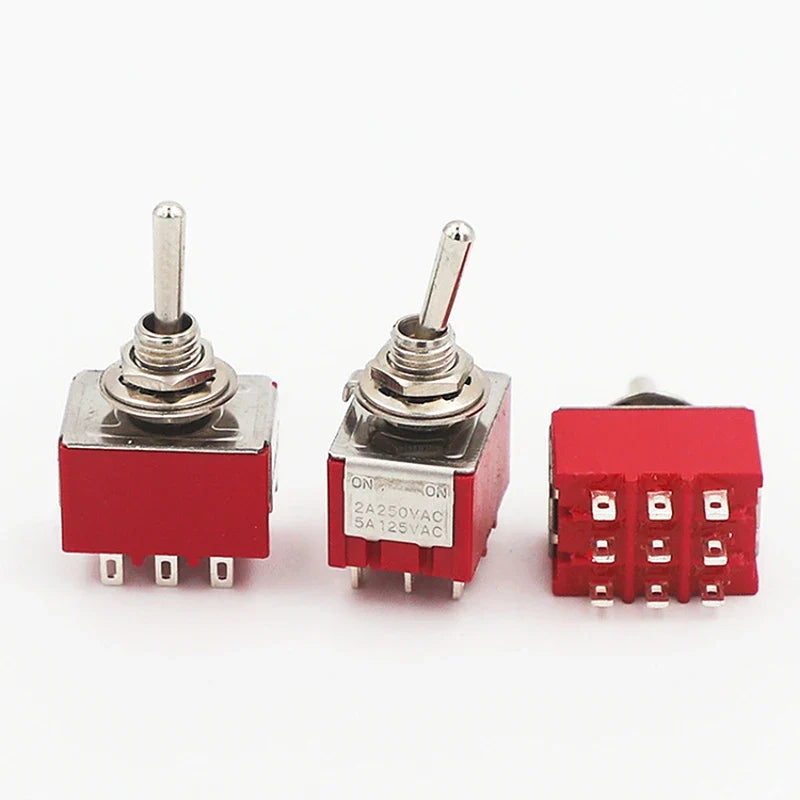 5A 125V-2A 250V AC MTS-402 Push Button Switch 9Pin Toggle Switches