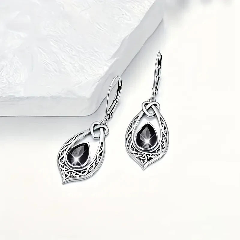 Huitan Vintage Heart Knot Drop Earrings | Women's Party Jewelry