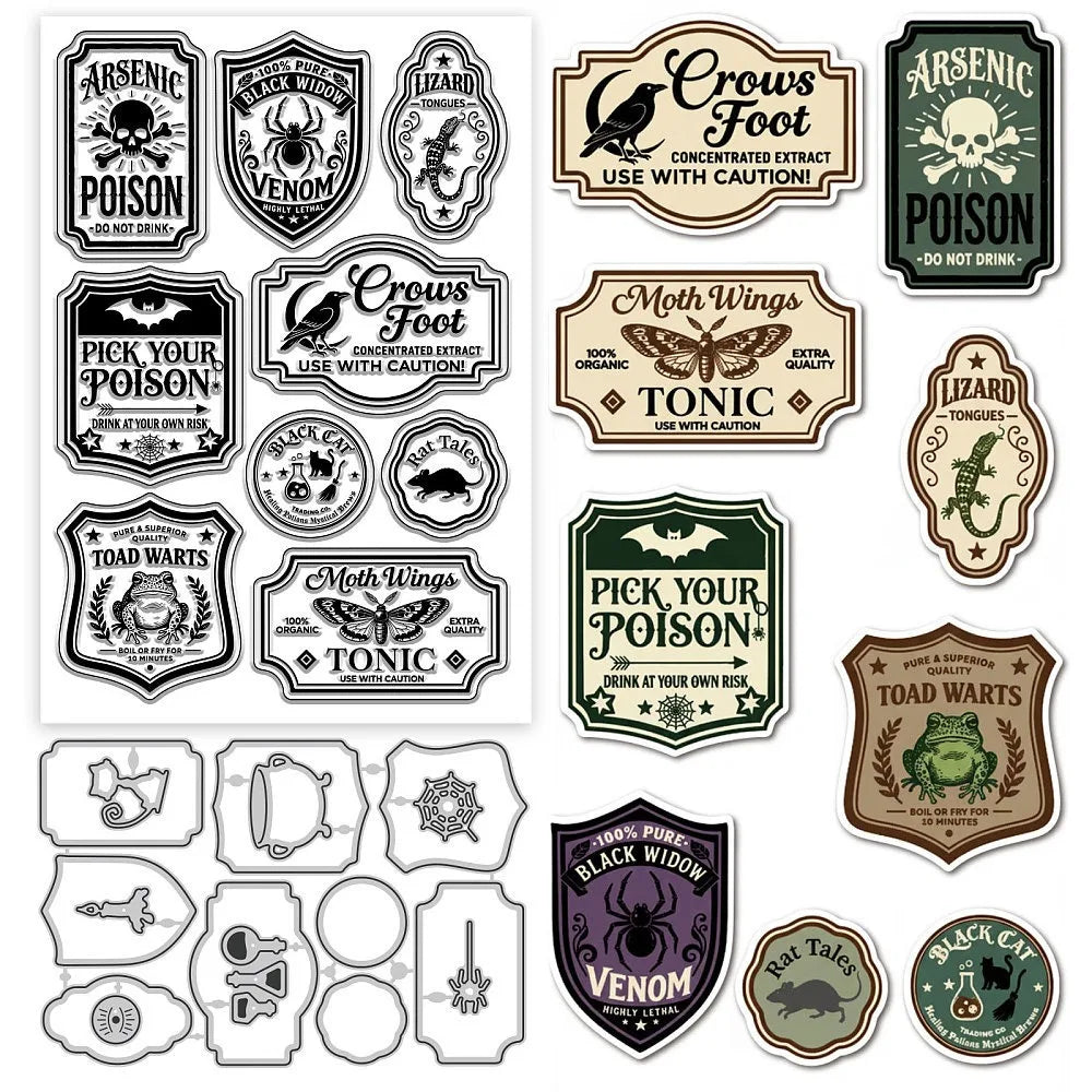 PVC Clear Stamps & Carbon Steel Cutting Dies – Scrapbooking Set