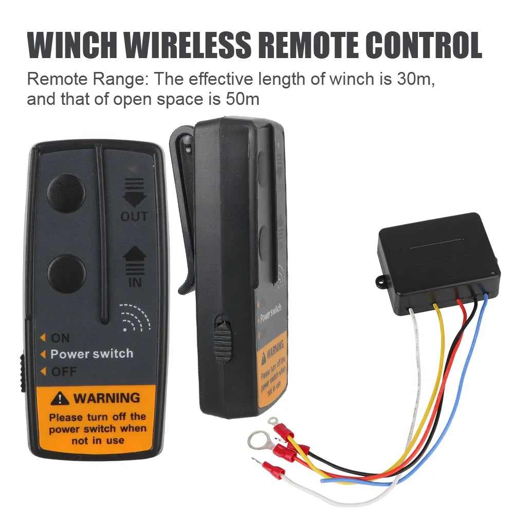 72W Wireless Winch Remote Control Kit 12V 24V | 2.4G ATV Jeep