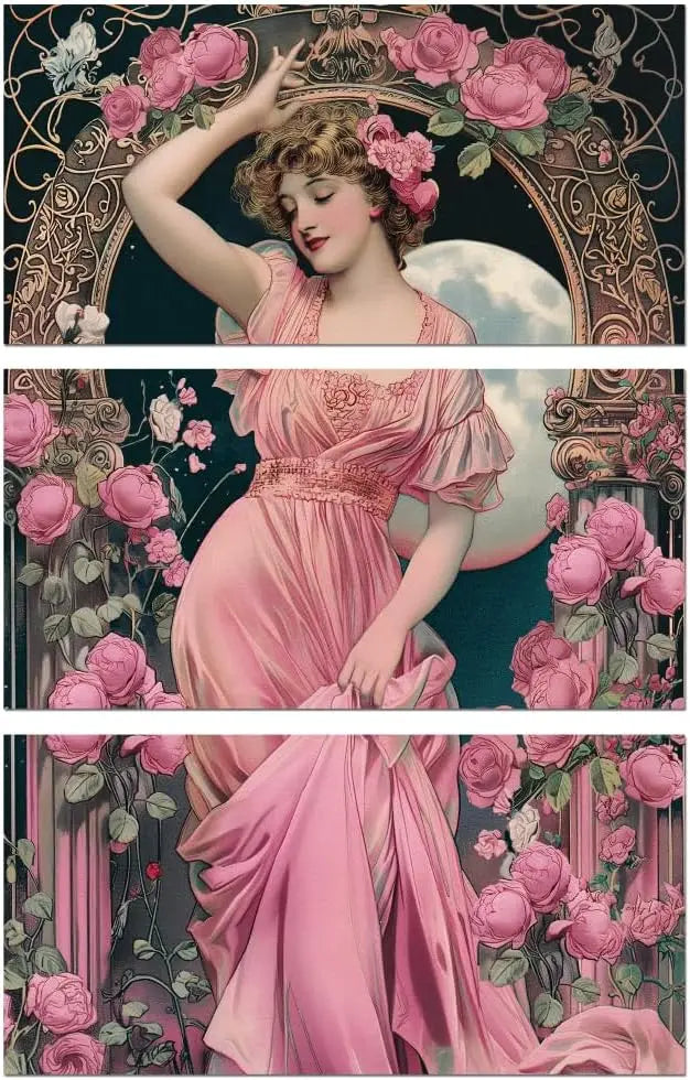 Peacoblue Victorian Lady Rub-On Transfer Decals 6×12" 3-Pack