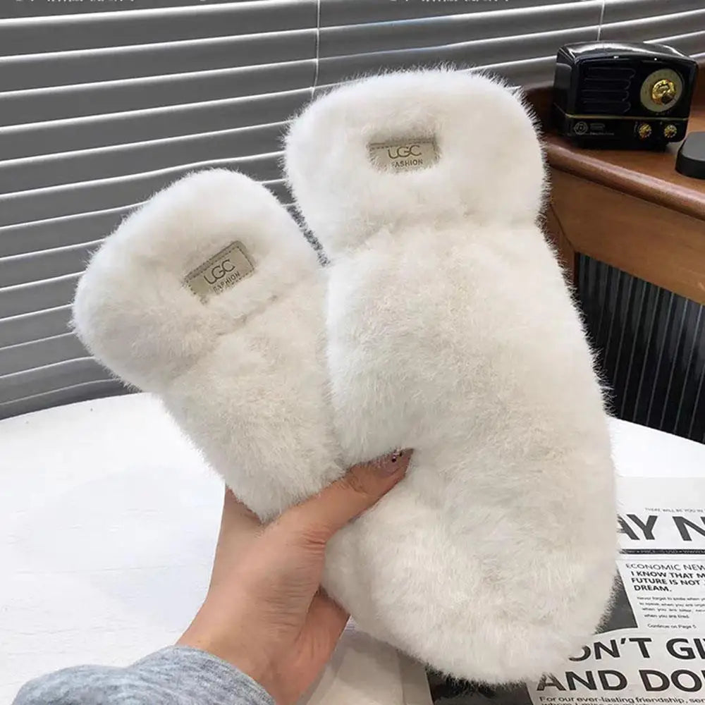 Thickened Faux Fur Winter Gloves – Unisex Warm Knit Mittens