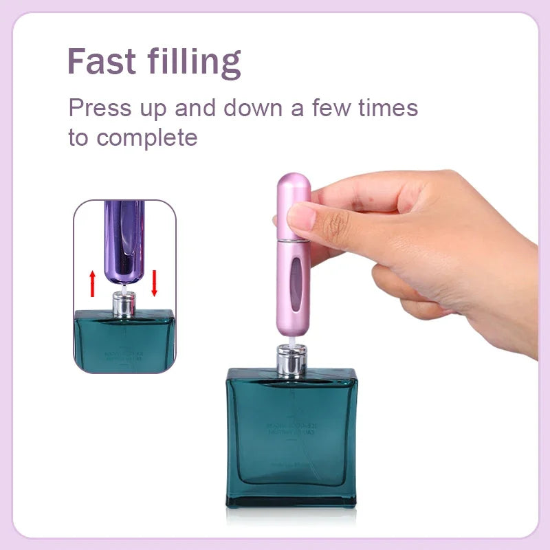 5-Pack Mini 5ml Refillable Perfume Atomizer Travel Spray Bottles