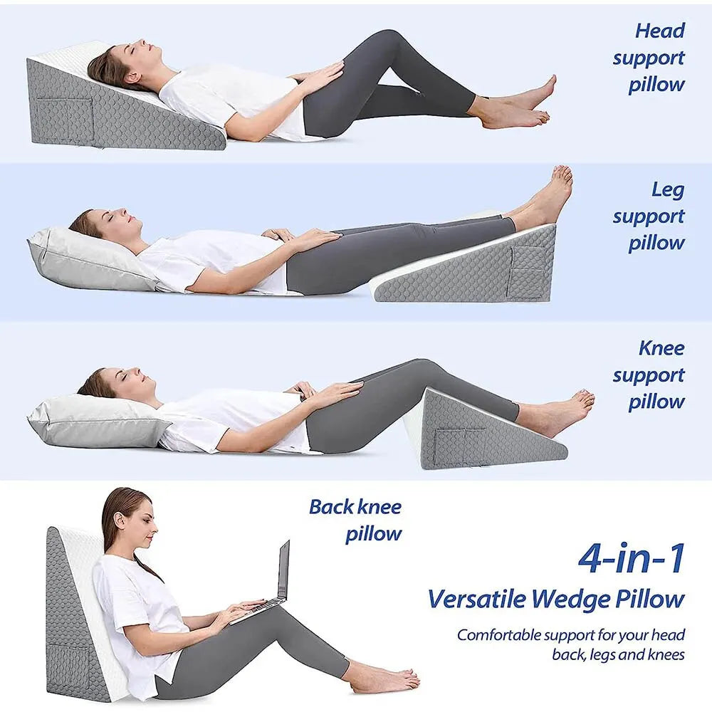 Triangle Wedge Pillow – Elevated Foam Support for Sleep & Rest