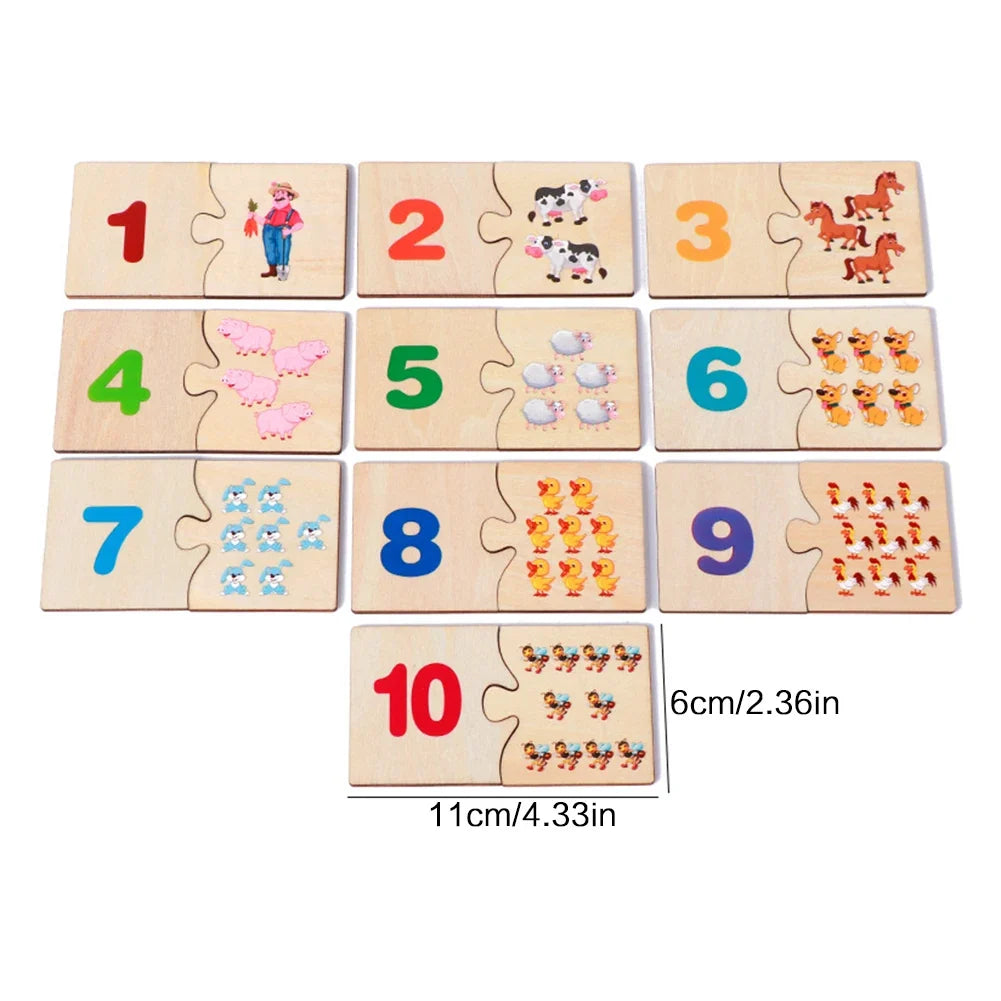 Number Animal Matching Puzzle | Preschool Learning Toy for Kids