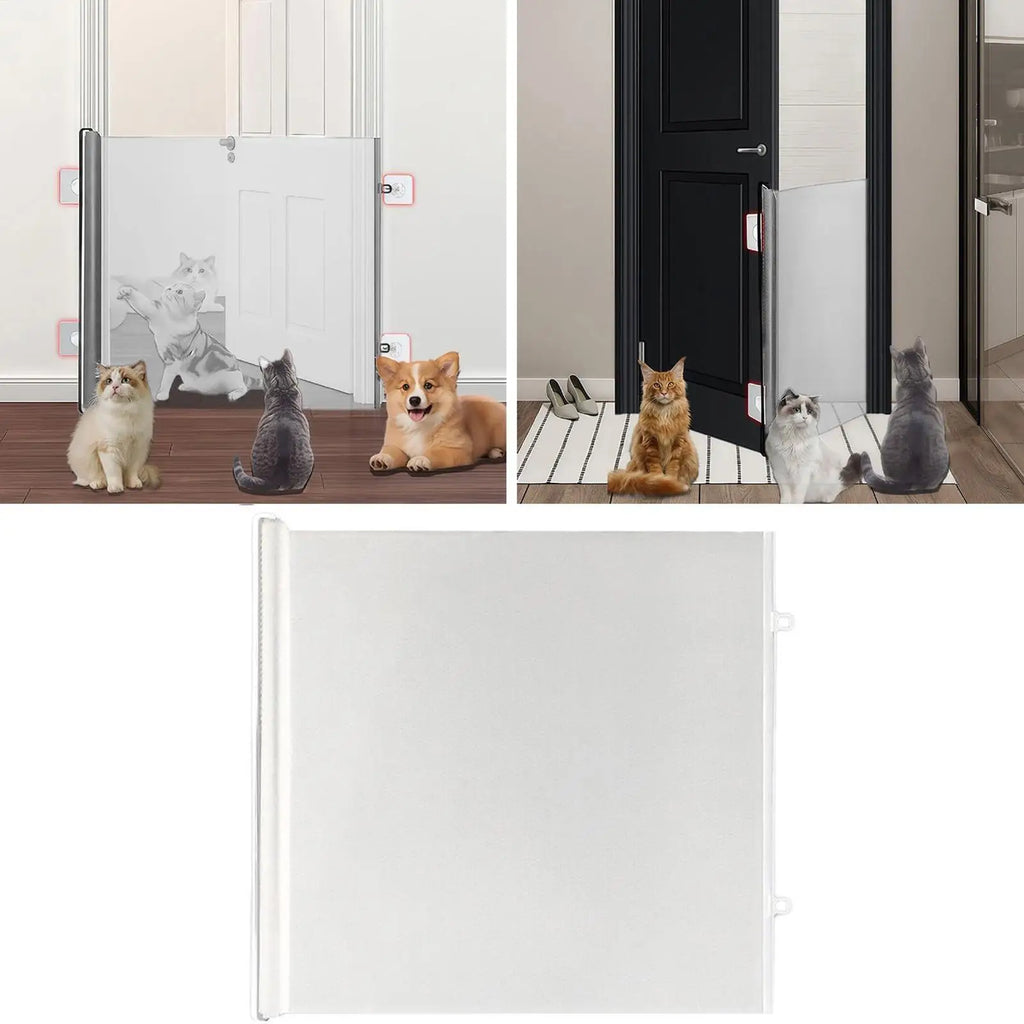 Retractable Pet Gate – No-Drill Screen Door for Dogs & Cats