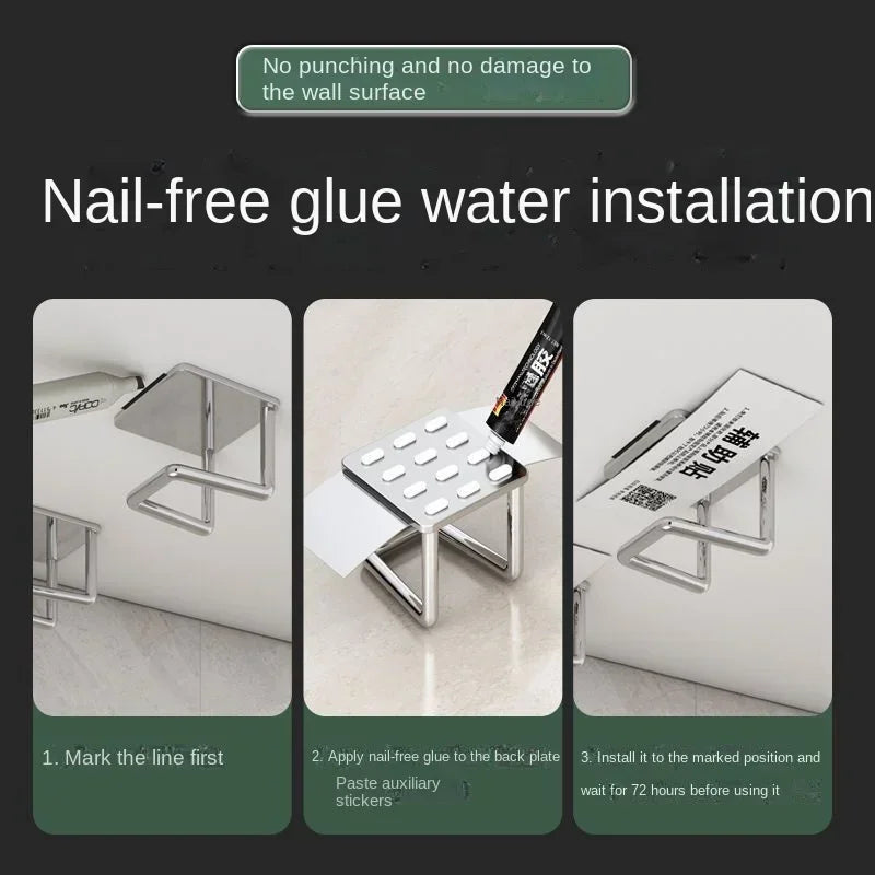 Stainless Steel Sink Sponge Holder | Self-Adhesive Wall Rack