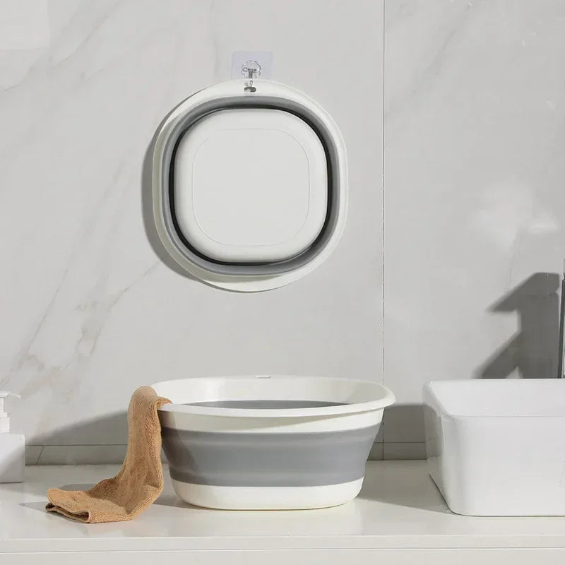 Portable Folding Wash Basin | Collapsible Plastic Tub for Home & Travel