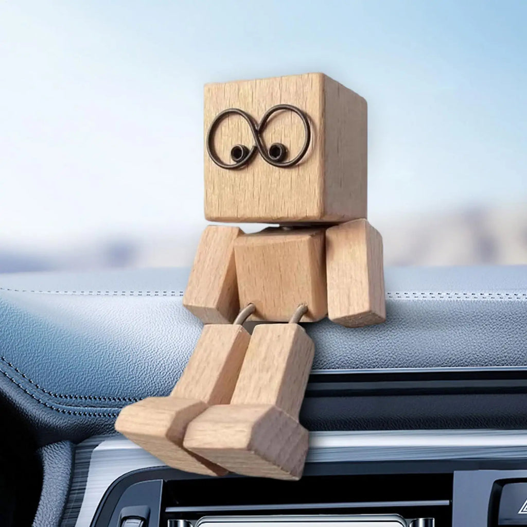 Rocking Leg Wooden Man Figurine – Desk, Shelf & Car Decor