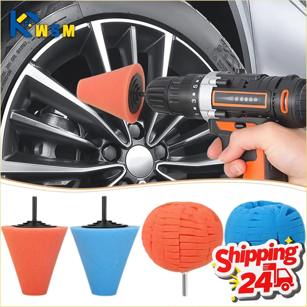 Car Hub Polishing Sponge Wheel Buffer – Conical Detail Tool