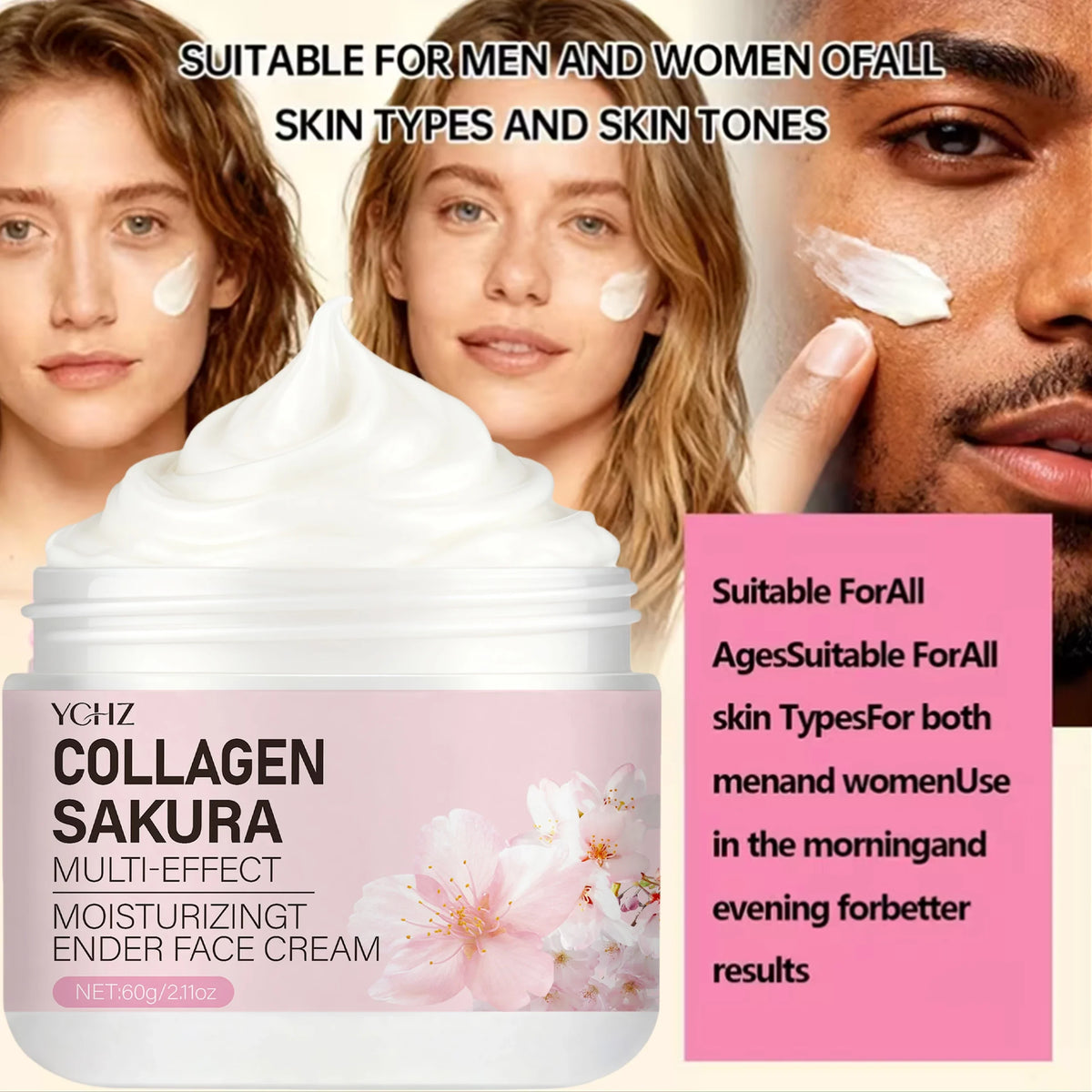 Sakura Collagen & Niacinamide Face Cream | Hydrating & Lifting